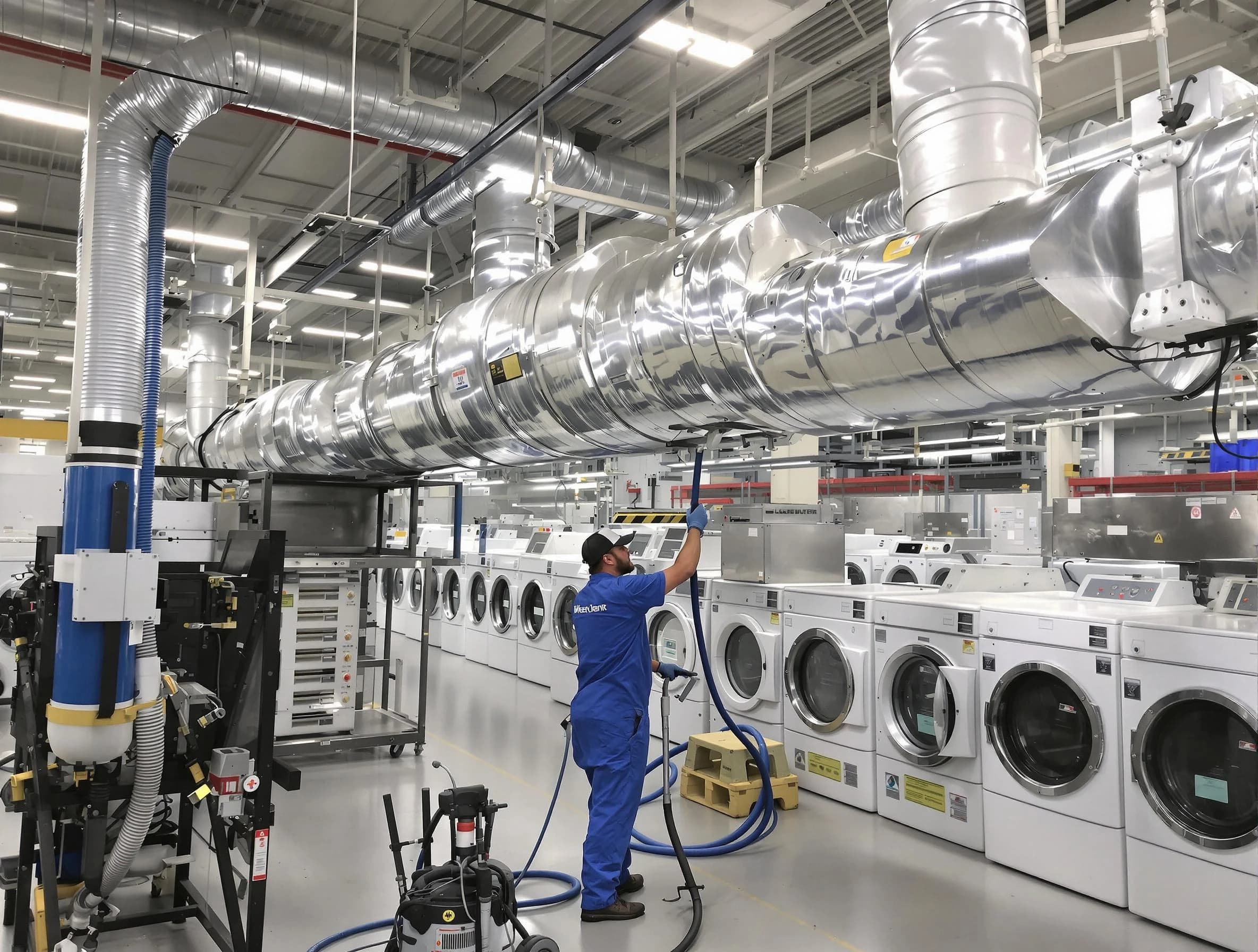 Clay Dryer Vent Cleaning team performing heavy-duty industrial dryer vent cleaning in Clay