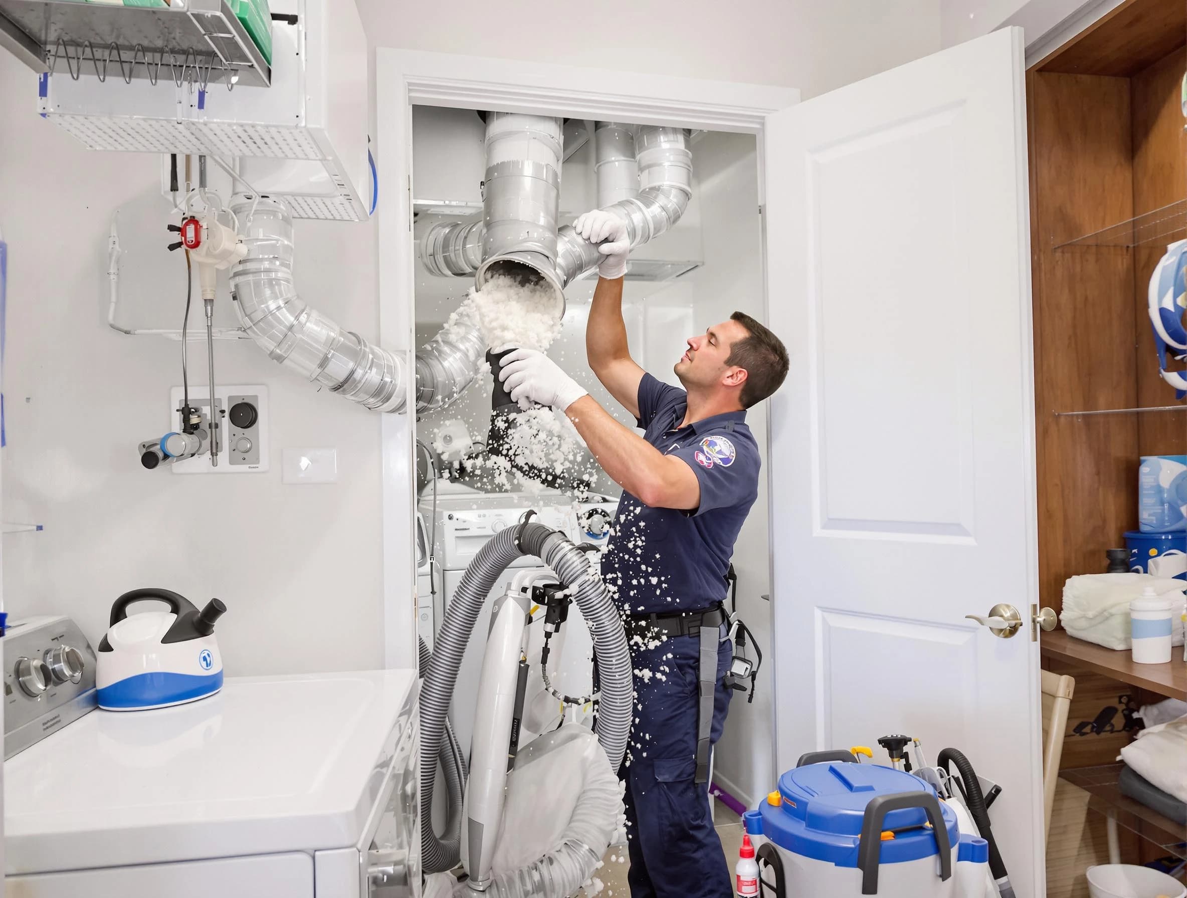 Clay Dryer Vent Cleaning technician delivering thorough residential dryer vent cleaning service in Clay